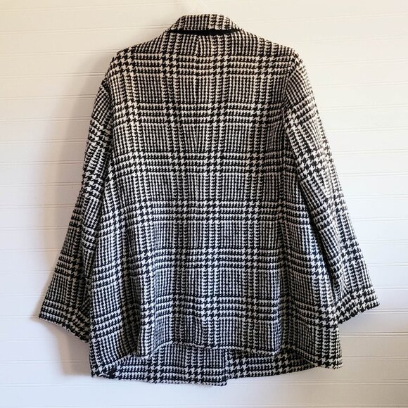 Talbots Plus Petites Blazer Womens 14Wp Black and Cream Houndstooth Check Petite - Picture 6 of 9
